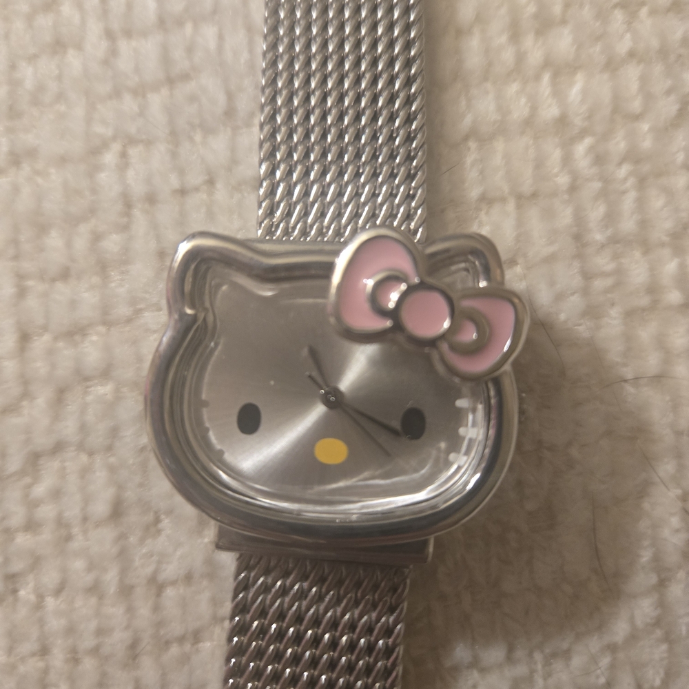 Sanrio Hello Kitty Silver and Pink Watch